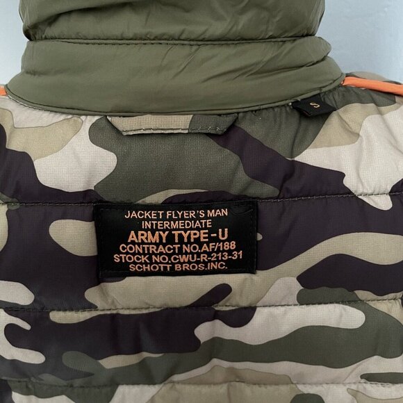 Schott Bros. NYC Jacket Flyer’s Man Intermediate Army Type Quilted - Picture 10 of 12